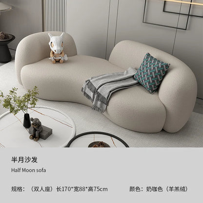 Modern Minimalist Living Room Sofa Berber Fleece Double lounge living room sofas elegant comfortable