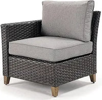 Outdoor Furniture, Patio Wicker Sectional Sofa Modular Furniture Set Single Sofa with Thick Cushions for Deck Porch Poolside Ga