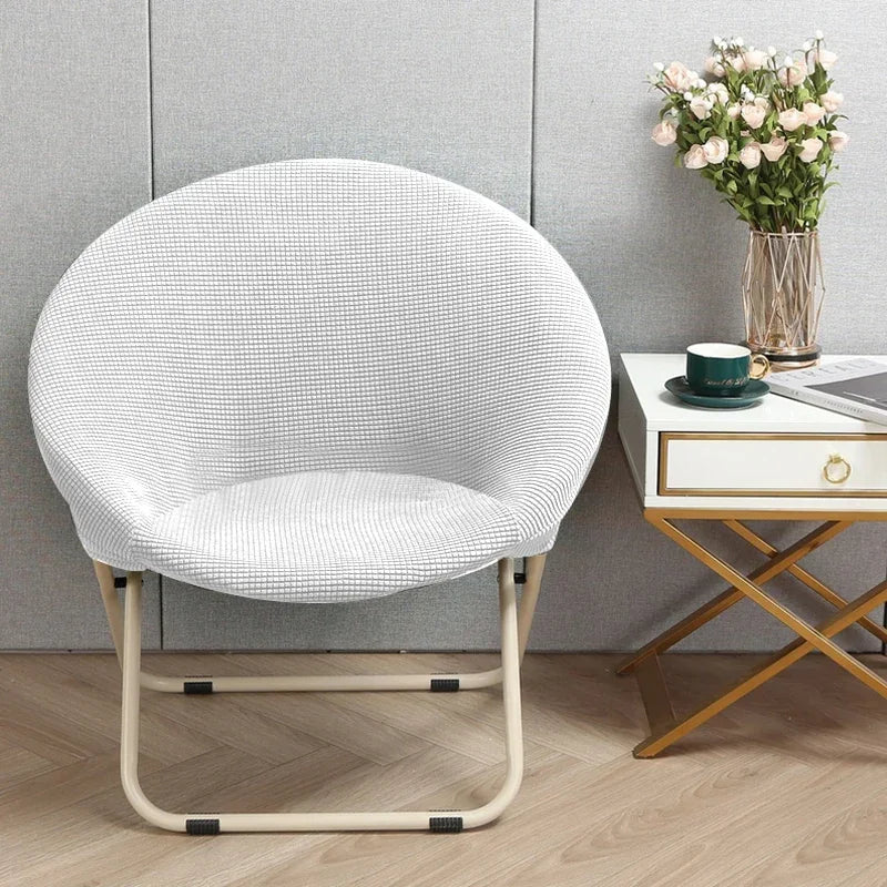 New Simple Saucer Chair Cover Moon Sauce Chair Protector Round Camping Chair Covers Knitted Jacquard Corn Pattern Seat Cover