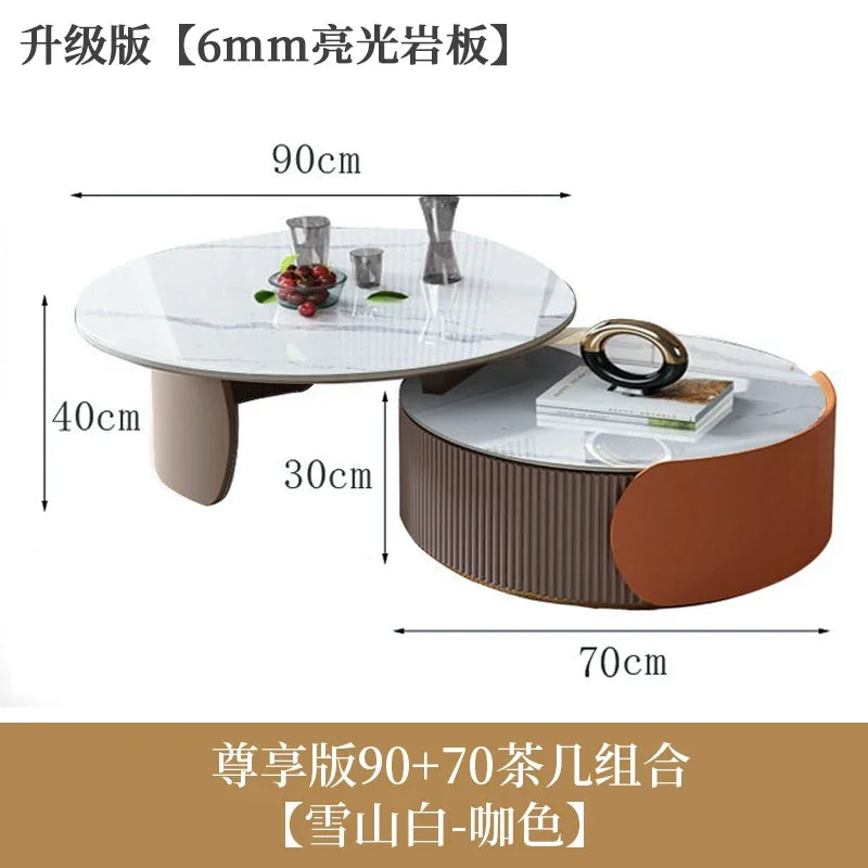 Unique Aesthetic Coffee Tables Marble European Glam Nordic Luxury Trendy Coffee Tables Round Modern Mesas Living Room Furniture