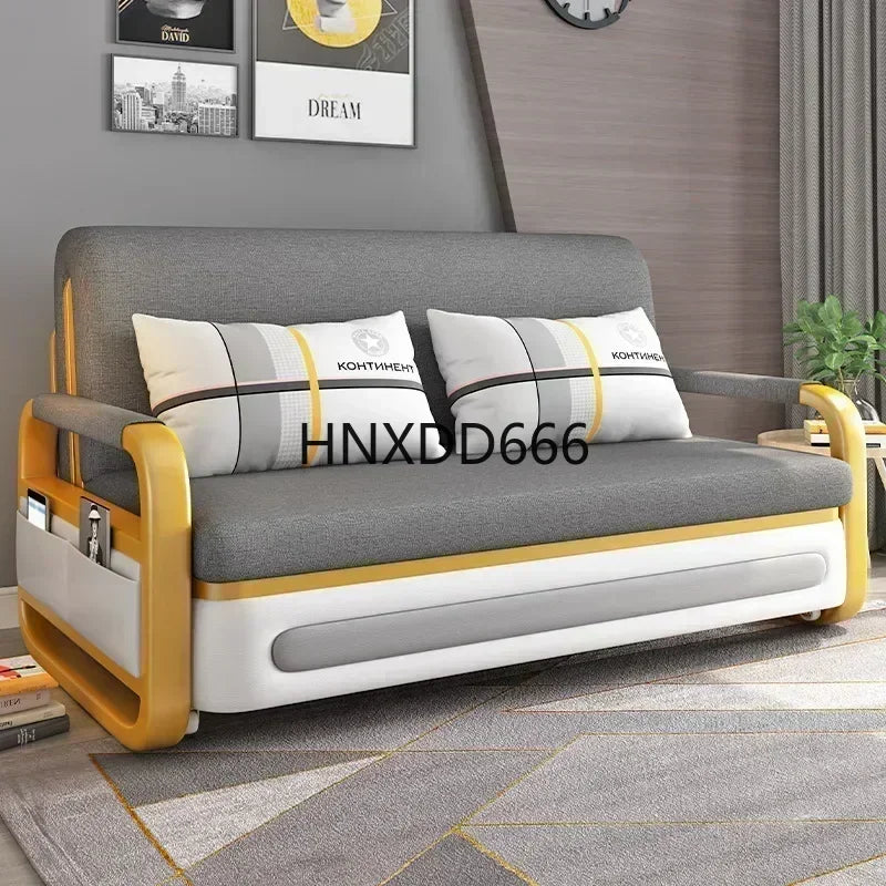 Apartment Furniture Sleeper Sofa Chair Recliner Lounge Couches Metal Frame Foldable Sofa Cum Bed Storage Modern Folding Sofa