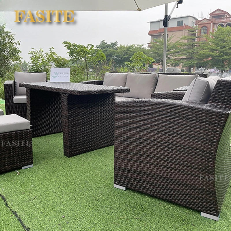 Garden outdoor beach rattan weaving leisure sofa chair outdoor furniture outdoor three-person rattan chair sofa