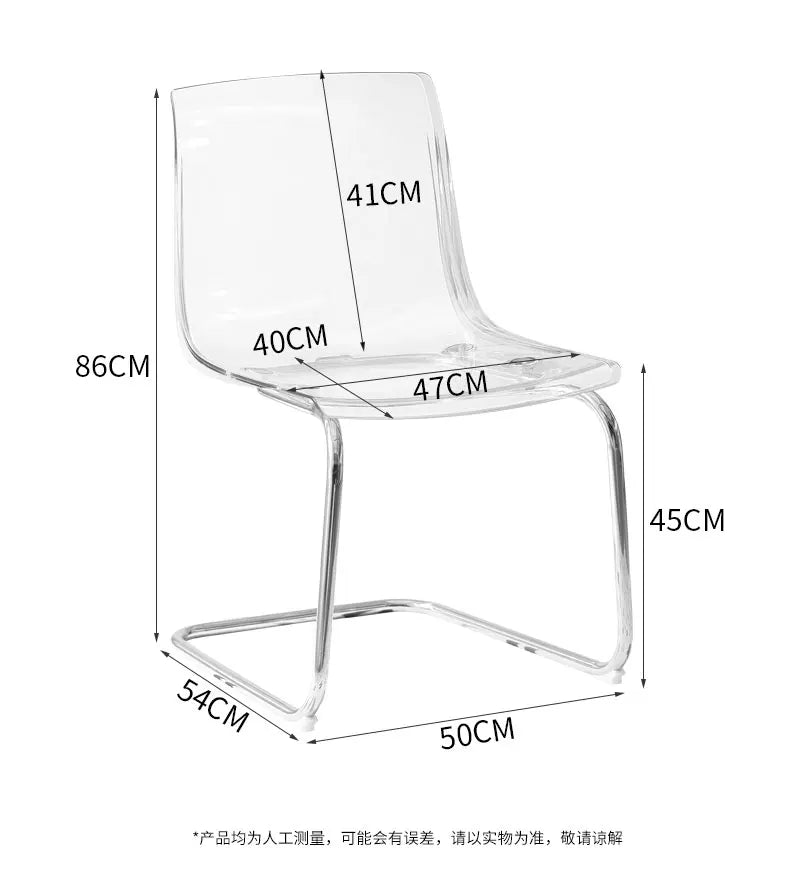 Furniture Stool Modern Transparent Chairs Designer Metal PC Plastic Dining Chair Home Creative Backrest Dining Table Stools