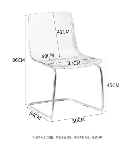 Furniture Stool Modern Transparent Chairs Designer Metal PC Plastic Dining Chair Home Creative Backrest Dining Table Stools