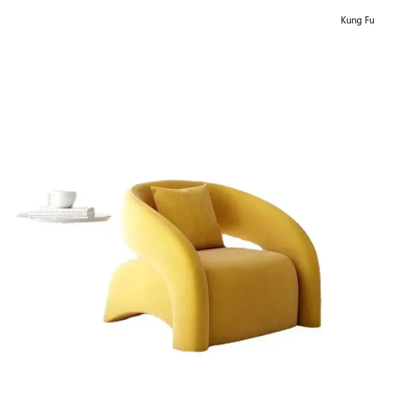 Casual Fabric Single Sofa Nordic Simple Living Room Furniture with Armrest and Backrest Lounge Chair Modern Light Luxury Balcony