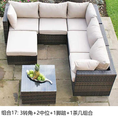 Terrace Modern Garden Sofas Outdoor Combination Courtyard Nordic Garden Sofas Waterproof Pe Rattan Furniture Sofá Jardín MHHYSF