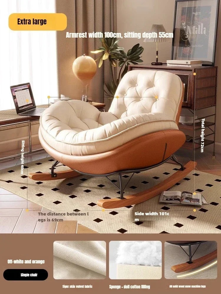 Simple Penguin Rocking Chair,Balcony Sofa,Home Leisure Chair,Living Room Honeycomb Lazy Leisure Rocking Chair Recliner Chairs