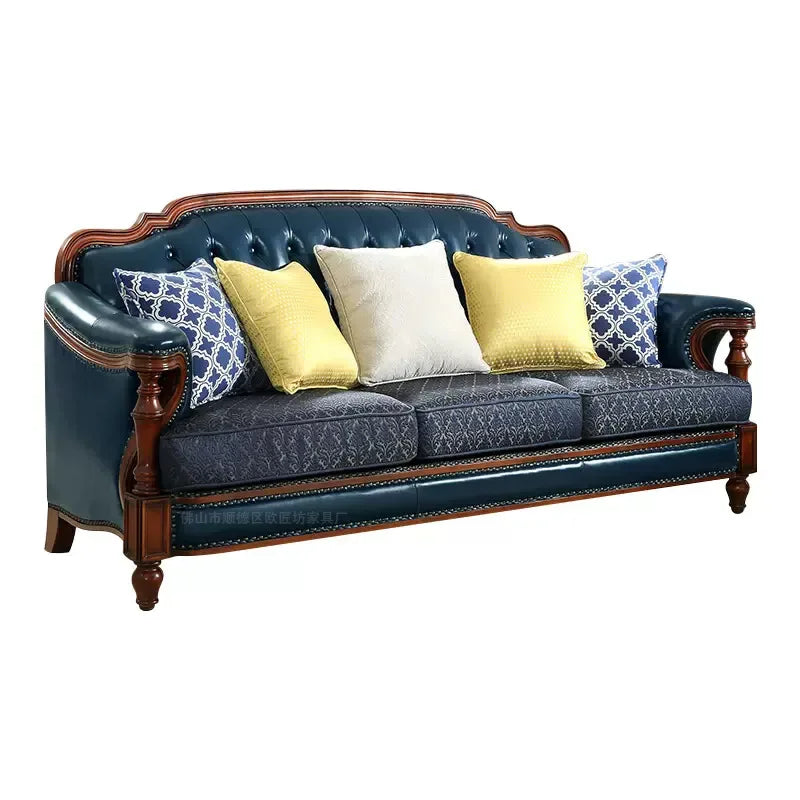 American sofa apartment small apartment living room sofa American solid wood