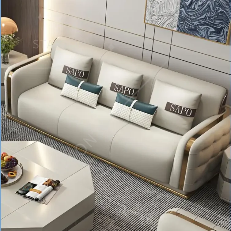 Modern Luxury Couch Living Room Sofa Furniture Set Sectional Top Genuine Leather Sofa