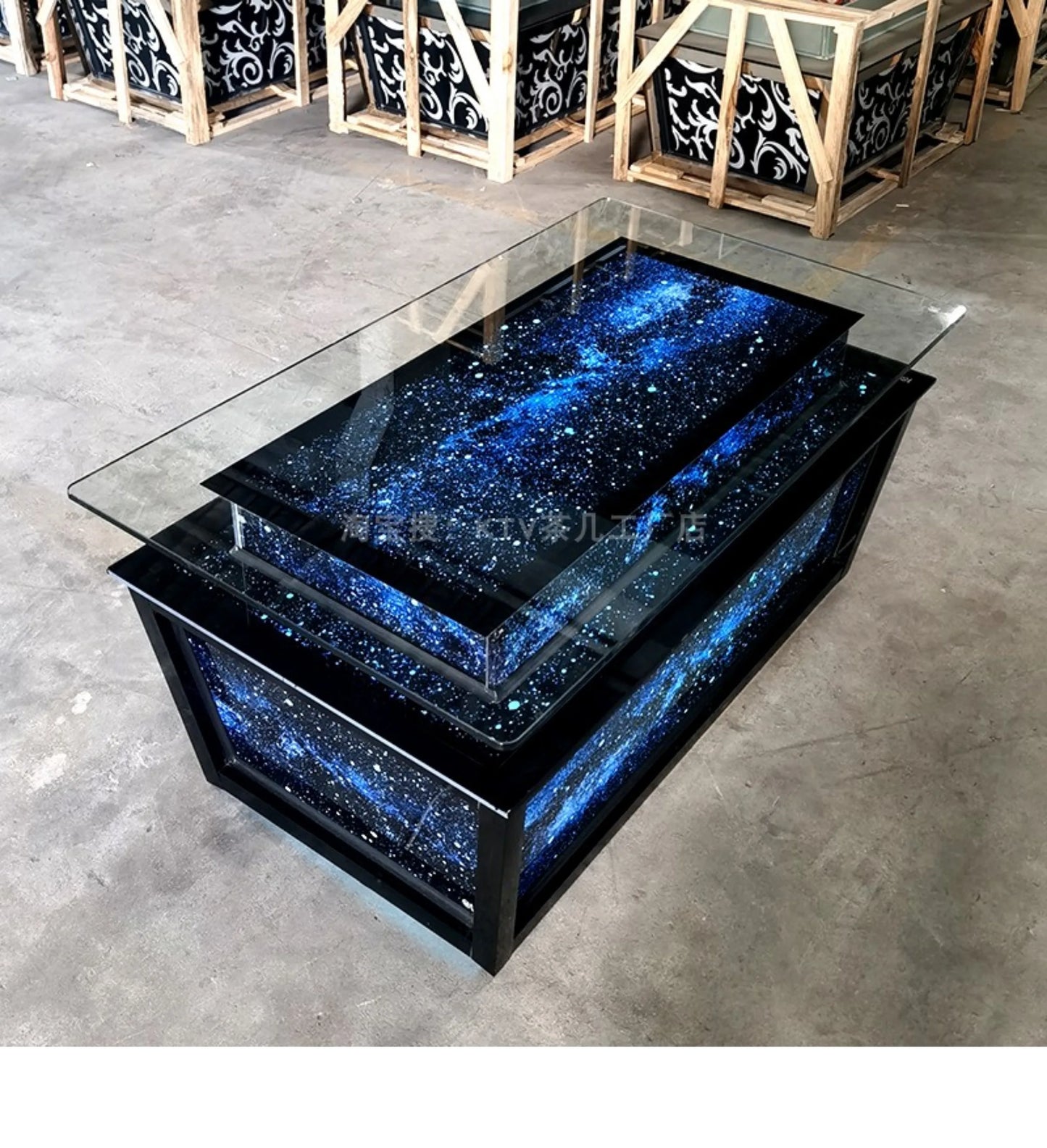 Luminous Tempered Glass Coffee Table Custom Color Size Coffee Table Display Design salon Wohnzimmer Tisch Home Accessories