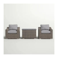 Cozy 2-Person Rattan Wicker Seating Group with Plush Cushions for Outdoor Gatherings - Fully Assembled Patio Furniture Set