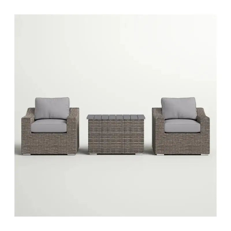 Cozy 2-Person Rattan Wicker Seating Group with Plush Cushions for Outdoor Gatherings - Fully Assembled Patio Furniture Set