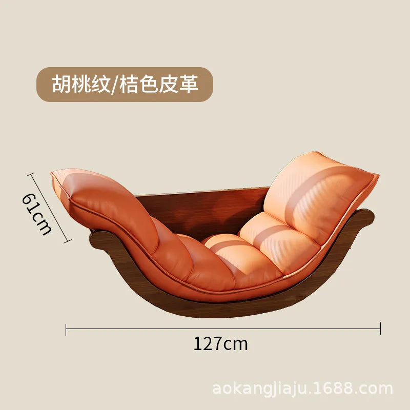 The latest design multi-functional living room rocking chair, solid wood frame leisure sofa chair, balcony bedroom recliner