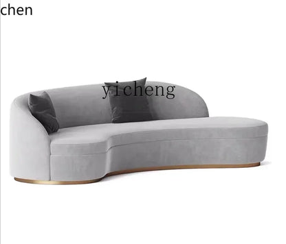 ZMLhigh-end beauty salon club stainless steel curved sofa modern light luxury metal clothing store sofa