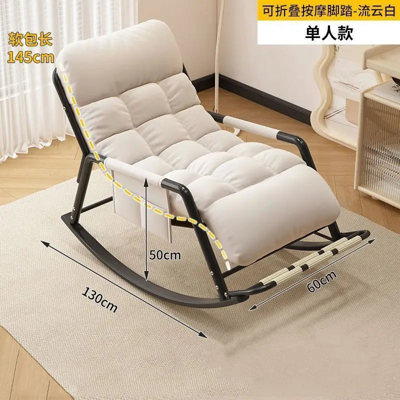 Recliner Rocking Chair Sitting and Sleeping Dual-purpose Double Lunch Break Chair Balcony Home Leisure Lazy Sofa Chair Ergonomic