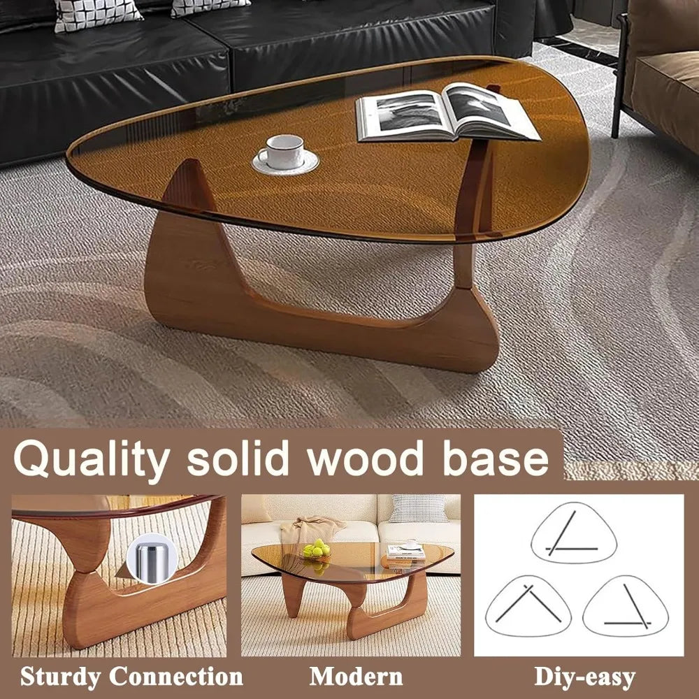 contemporary glass coffee table for mid-century living rooms and bedrooms