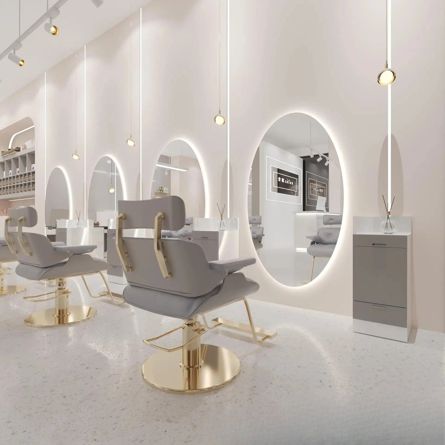 Beauty Barber Shop Mirror Frameless Barber Shop Internet celebrity hair salon