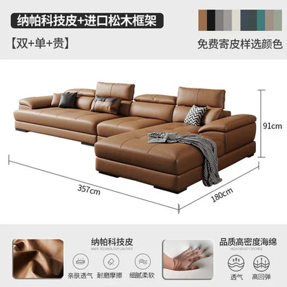 European Living Room Sofa Genuine Leather Sectional Corner Sofas Modular Luxury Sofa Sala De Estar De Luxo Modern Furniture