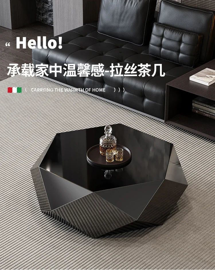 VV Italian minimalist gold diamond coffee table designer high-end small apartment hotel KTV special-shaped light luxury living r