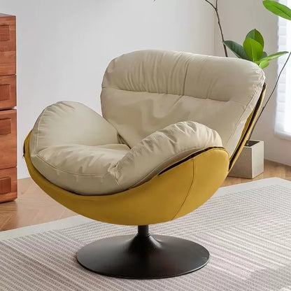 Modern Luxury Rotating Single Sofa Chair Lounge Chair Lazy Recliner Living Room Seat Lounge Bedroom 360 Degree Leather Designer