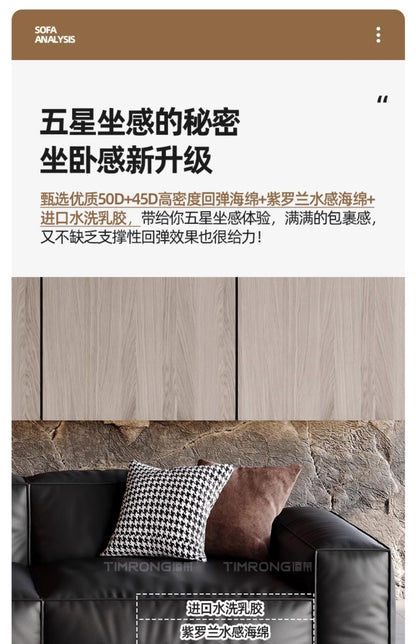 Family Italian Living Room Sofas Genuine Leather Sectional Apartment Relaxing Sofa Elegant Comfortable Muebles Home Furniture