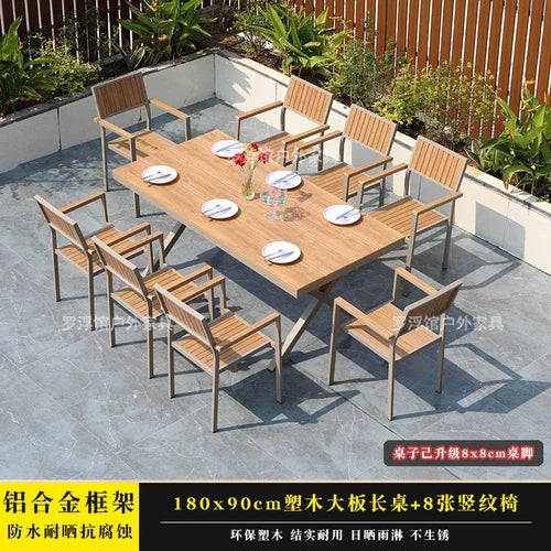 Courtyard table and chair outdoor balcony waterproof and sunscreen garden outdoor leisure table and chair combination