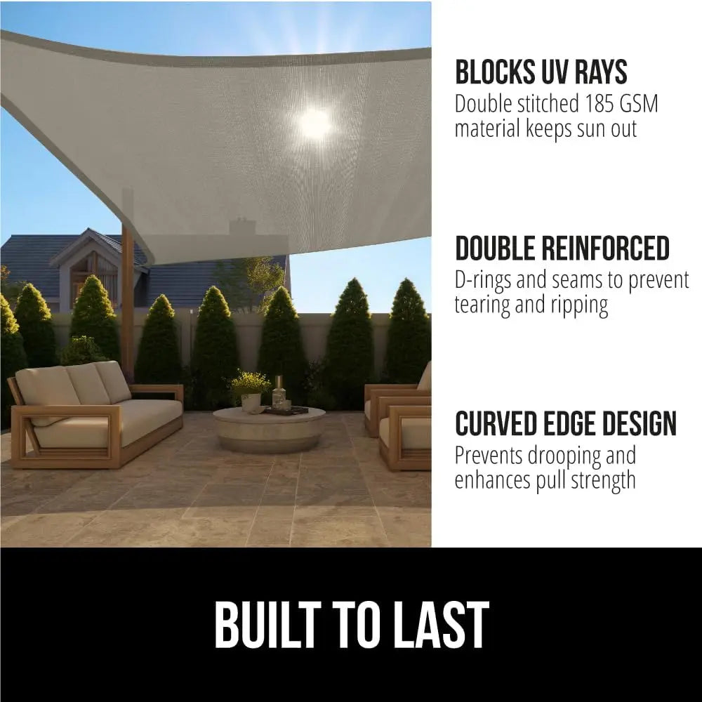 Heavy Duty Sun Shade Canopy with UV Protection,Curved Edges Blocks Sunlight for Outdoor Patio Lawn Garden 12x12 FT