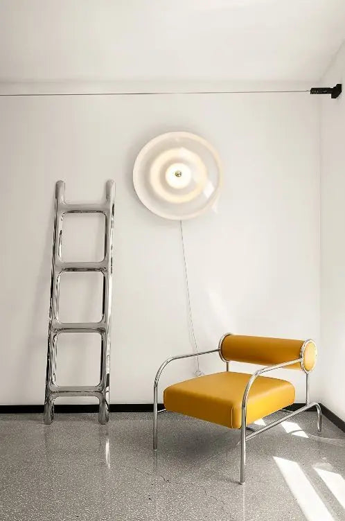 Nordic Light Luxury Single Sofa Chair Medieval Designer Stainless Steel Living Room Simple and Fashionable Backrest Chair