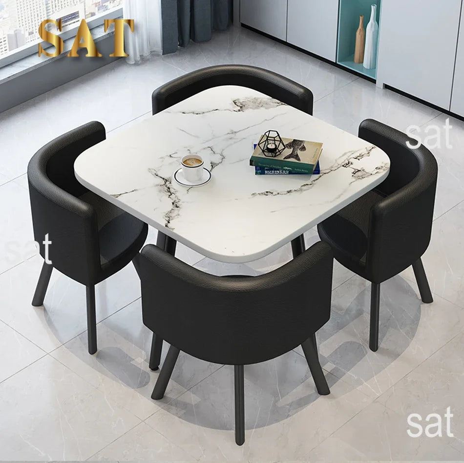 Wholesale Modern   Dining Table Sets 4 6 Chairs Dining Table Wooden Restaurant Cafe Chatting Table
