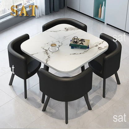 Wholesale Modern   Dining Table Sets 4 6 Chairs Dining Table Wooden Restaurant Cafe Chatting Table
