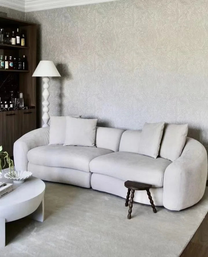 Italian minimalist curved fabric sofa designer living room latex combination sofa