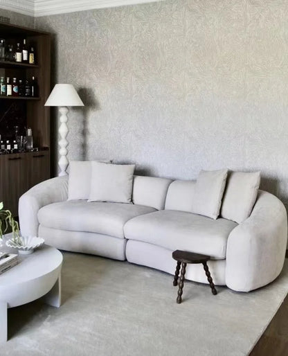 Italian minimalist curved fabric sofa designer living room latex combination sofa