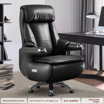 Nordic Leather Executive Computer Armchair Electric Reclining Office Chairs European Bedroom Furniture Home Ergonomic Desk Chair