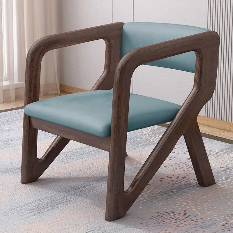 Walnut solid wood chair high value ins style book desk chair living room study back chair simple dining