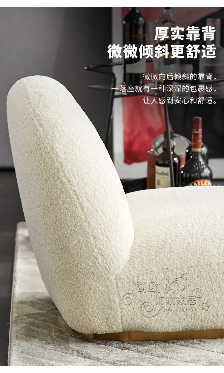 Q4  Light Luxury Velvet Curved Sofa Beauty Salon Clothing Store Moon-Shaped Sofa