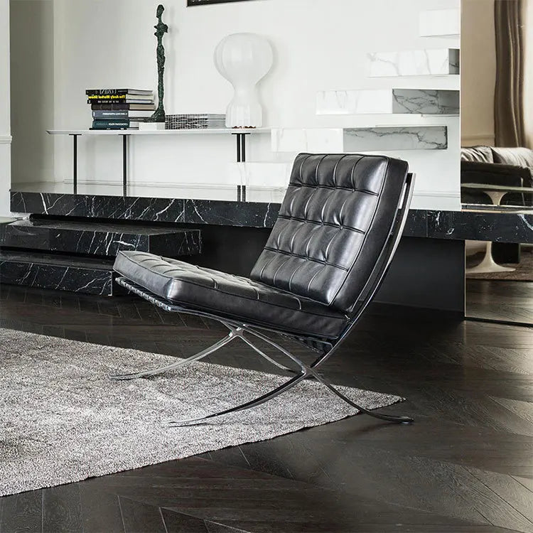 That chair designer retro leather modern simple Barcelona living room casual single sofa chair