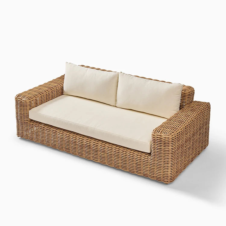 Traditional Design Outdoor Rattan Woven Wicker Patio Villa Courtyard Sofa Sectional Garden Set