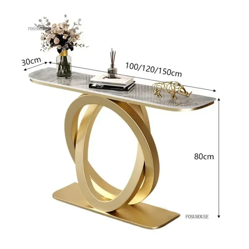 Luxury Iron Console Table Italian Semi-circular Entrance Cabinet Tables Home Furniture Creative Corridor Entryway Table