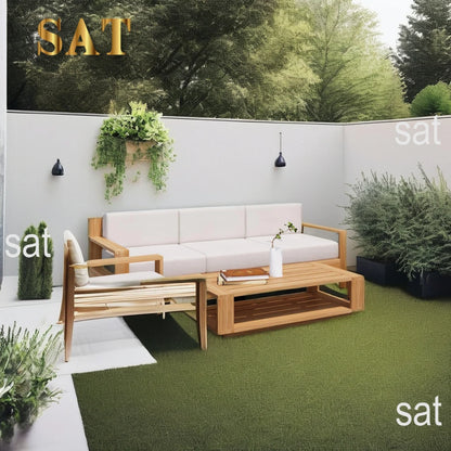for High End Teak Wood Patio Hotel Furniture Backyard Outdoor Teak Garden Sofa Set With Cushions Modern Teak Wood Furniture