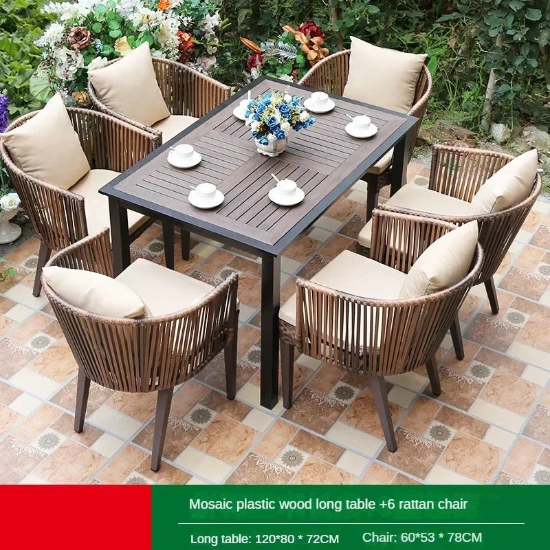 Rattan Garden Table and Chair Balcony Outdoor Furniture Sets Modern Outdoor Leisure Rattan Table and Chair Garden Furniture Sets