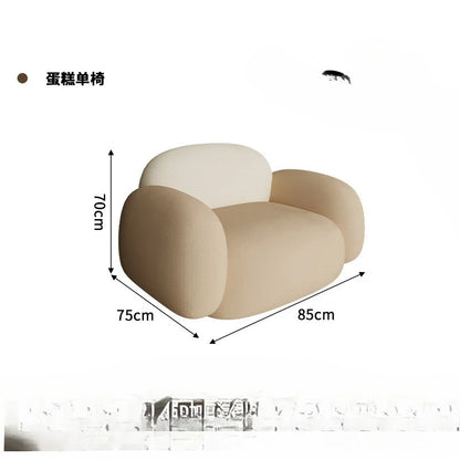 Internet celebrity homestay cream wind sofa small apartment living room beauty salon reception lounge curved sofa combination