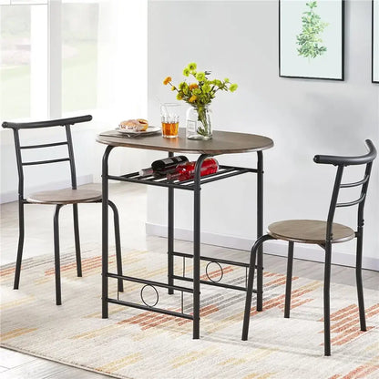 Alden Design Modern Dining Set 3pcs round Table And 2 Chairs Multiple Colors Available for Kitchen Room Furniture