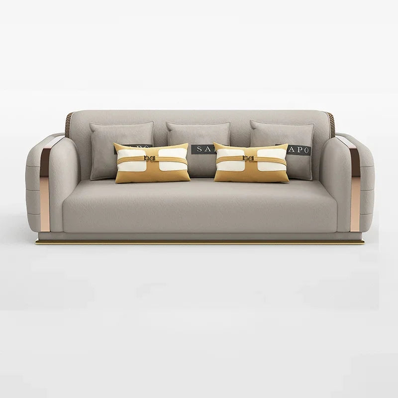 Sofa Genuine Leather Designer Italian  Loveseat Single Canape