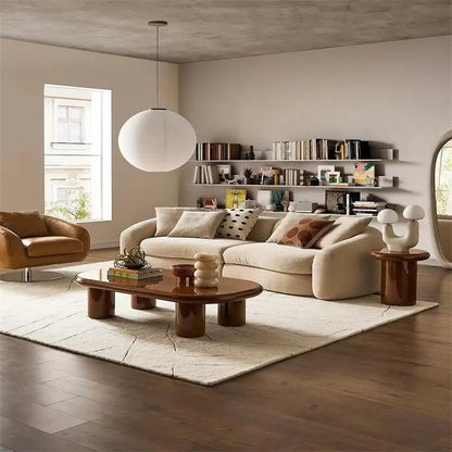 Italian minimalist curved fabric sofa designer living room latex combination sofa