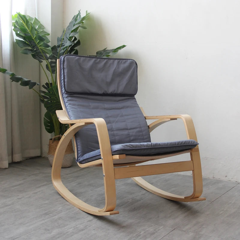 Liveable America Nordic Home Furnishing Bonn Rocking Chair Happy Chair Solid Wood Reclining Chair Lazy Maternity