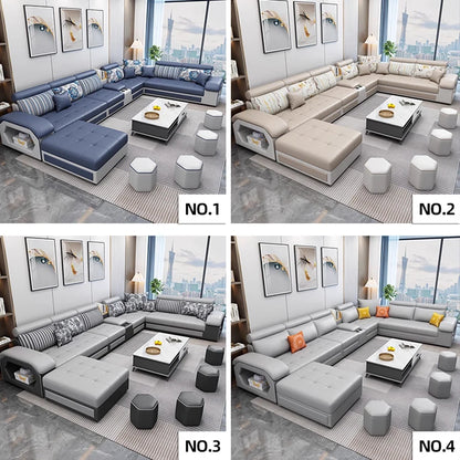 #For Modern Multifunctional U-Shaped Sofa Set Living Room Furniture Corner Sofa with Speakers 7 Seater Fabric Sofa Set*