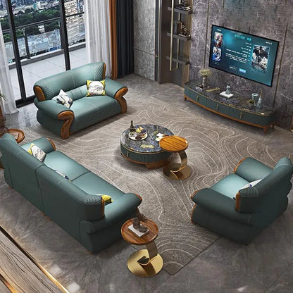 Aesthetic Nordic Living Room Sofas Pouf Leather Minimalist Modern Living Room Sofas Lounge Koltuk Takımı Postmodern Furniture