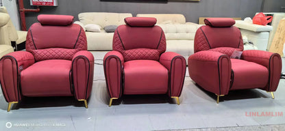 Luxury Electric Recliner Theater Seating Sofa – Modern Home Theater Chairs with LED Lighting, USB, Massage, Cooling Cup Holder