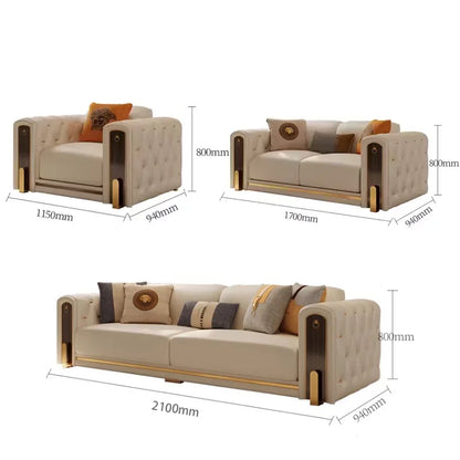 Elegant Luxury Modern Sofa Designs Royal Set Designer Leather Sofa Lounge Loveseat Divano Soggiorno Living Room Furniture