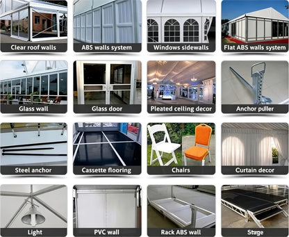 Premium Aluminum Alloy Outdoor Marquee Tent Waterproof Side Walls For Hotel Resort Wedding Banquet Business Event Canopy Shelter